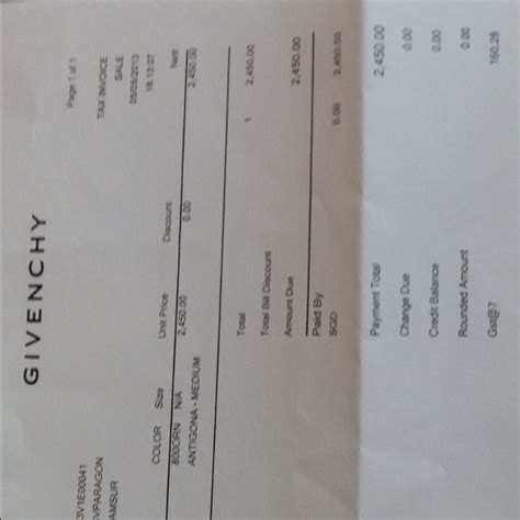 givenchy receipt|givenchy cosmetics orders.